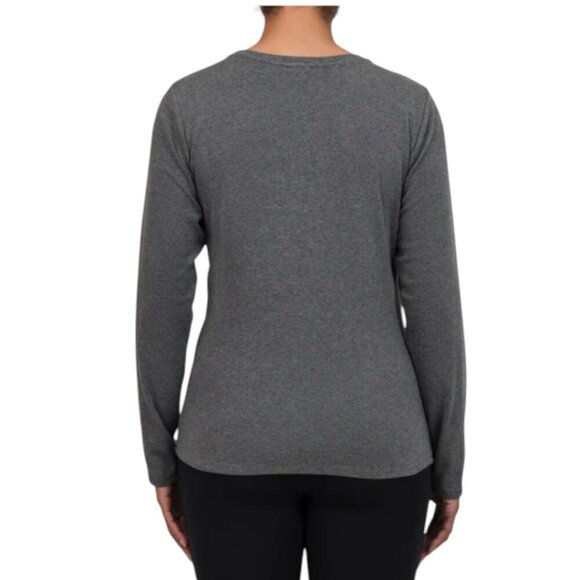 NEW United Colors of Benetton Long Sleeve Supima Cotton Tee | Grey - Picture 2 of 6